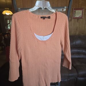 Peach Scoop Neck Sweater